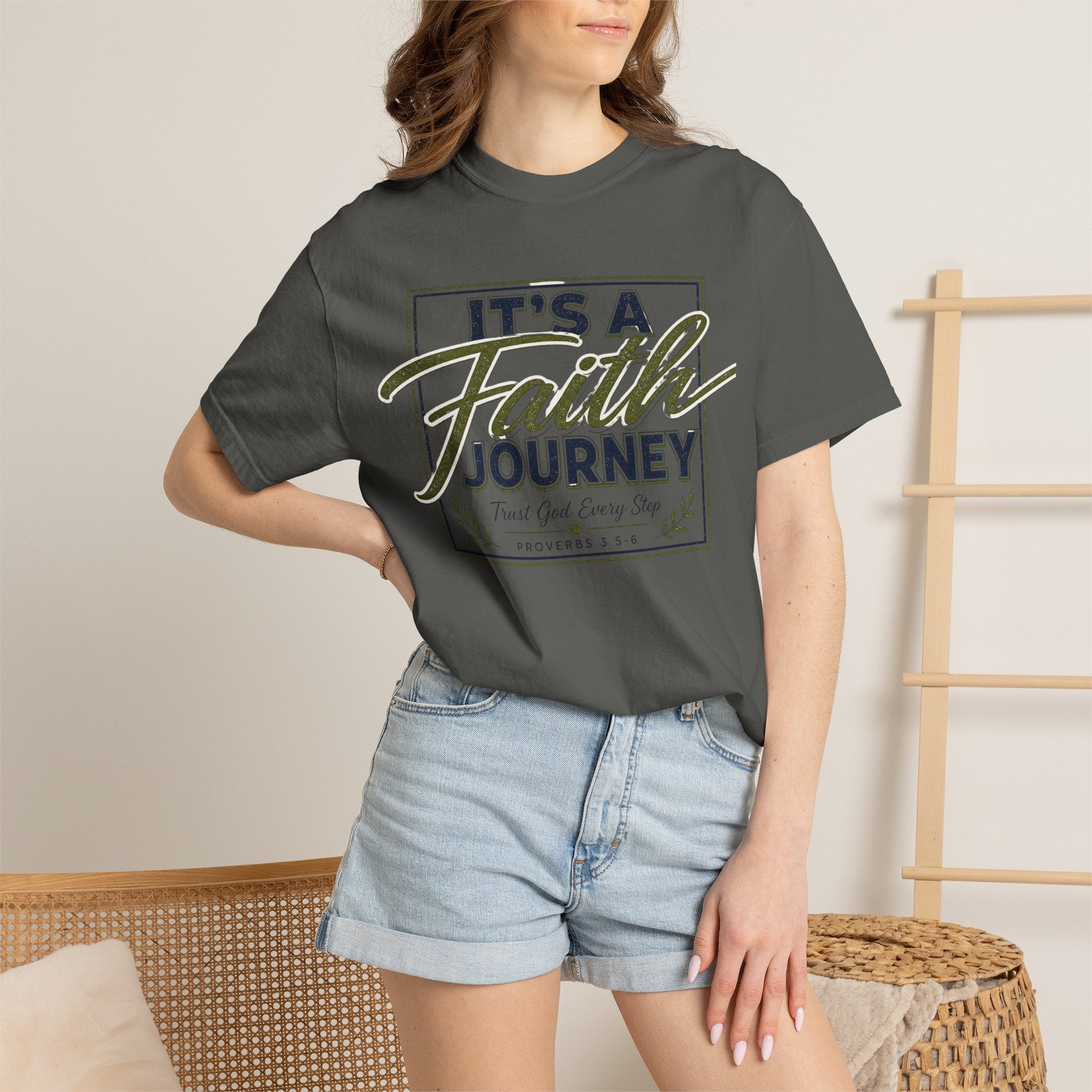 It's a Faith Journey™ Christian T-Shirt | Proverbs 3:5–6 | Comfort Colors® Inspirational Graphic Tee