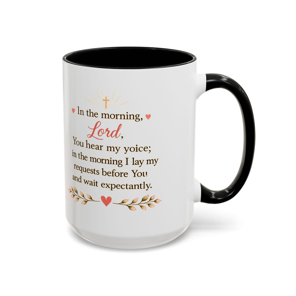 Morning Coffee with God Christian Mug | Psalm 5:3 Bible Verse Coffee Cup | Faith-Based Gift for Women | Christian Devotional Mug
