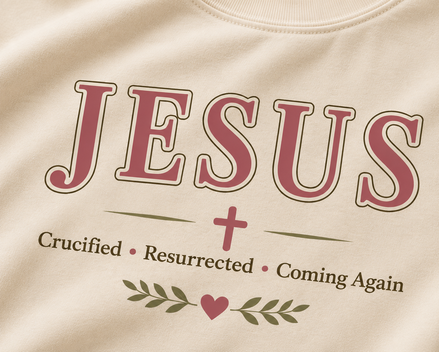 Jesus Crucified • Resurrected • Coming Again | Christian Comfort Colors T-Shirt | Faith-Based Graphic Tee | Christian Gift for Women