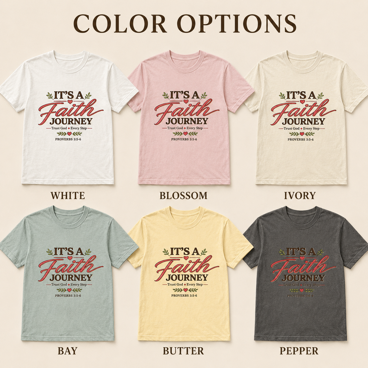 It's a Faith Journey Christian T-Shirt | Proverbs 3:5–6 | Comfort Colors Inspirational Graphic Tee