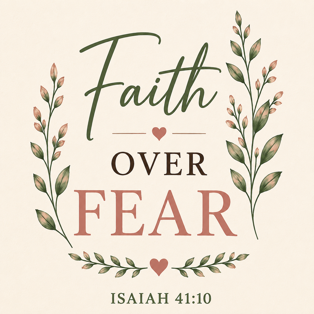 Faith Over Fear Comfort Colors® 1717 Christian T-Shirt | Isaiah 41:10