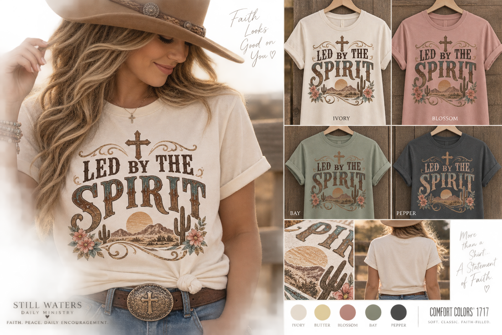 Led by the Spirit Christian T-Shirt | Western Faith Comfort Colors Tee