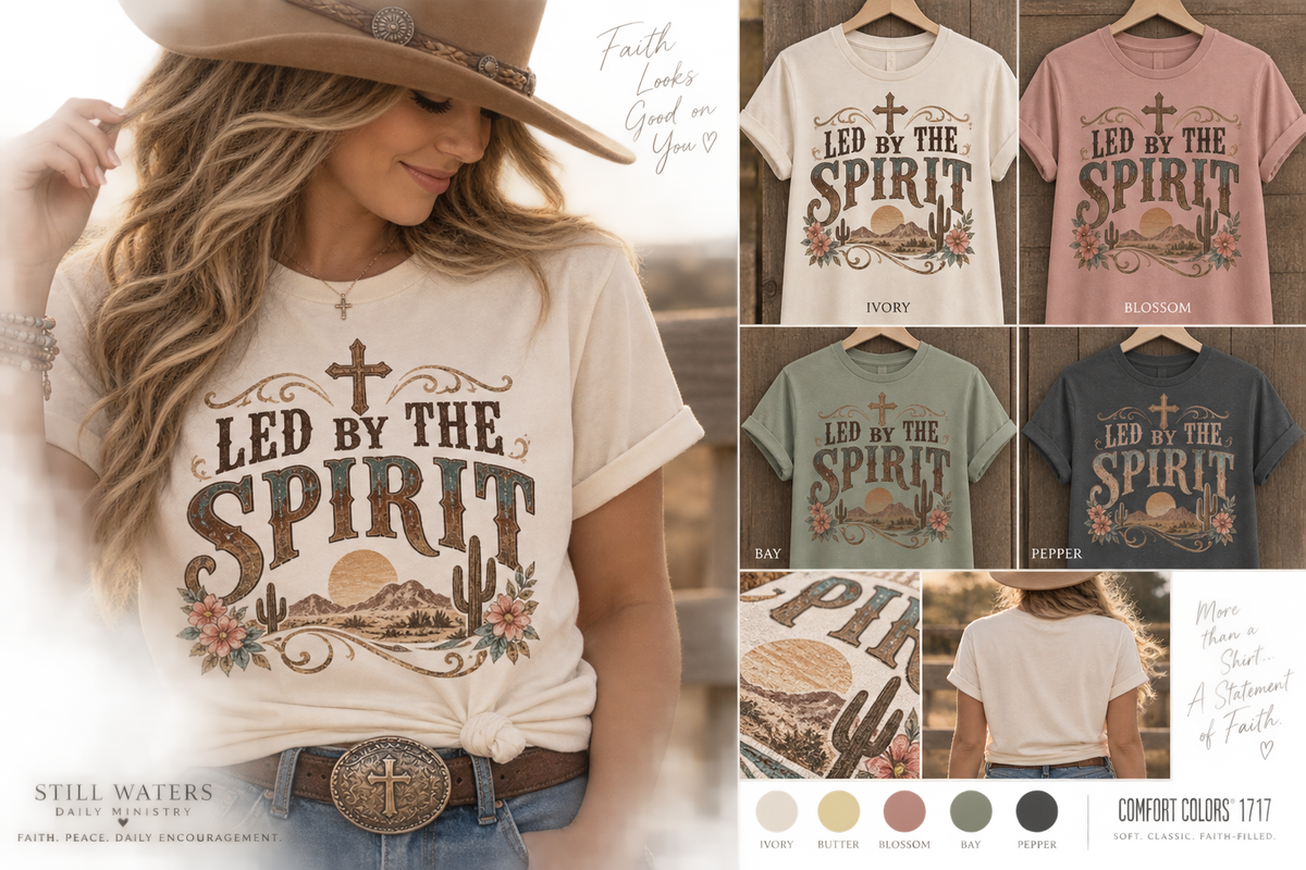 Led by the Spirit Christian T-Shirt | Western Faith Comfort Colors Tee