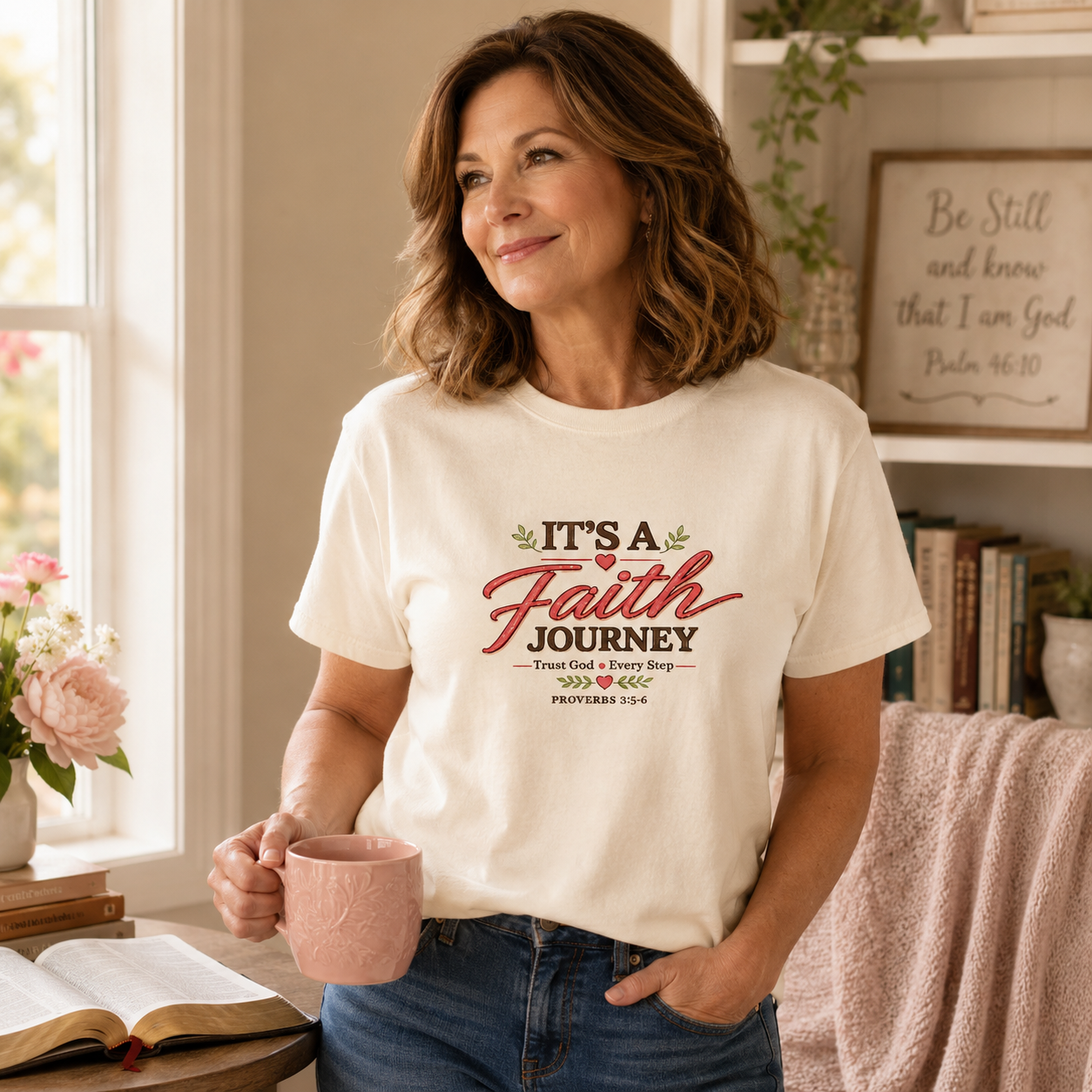 It's a Faith Journey Christian T-Shirt | Proverbs 3:5–6 | Comfort Colors Inspirational Graphic Tee