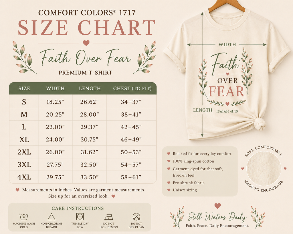 Faith Over Fear Comfort Colors® 1717 Christian T-Shirt | Isaiah 41:10
